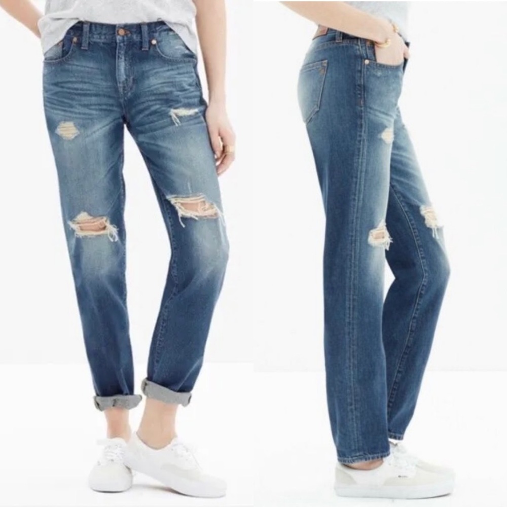 Madewell Distressed Cropped Ankle‎ BoyJean